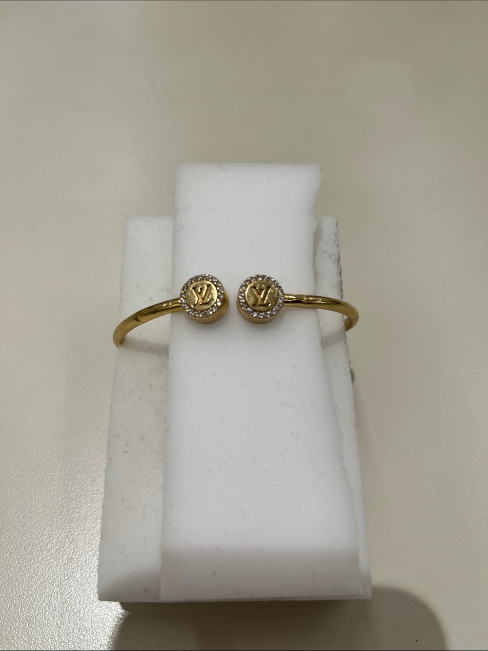 Gold Tone Double-Emblem Bangle Bracelet - Women Jewelry